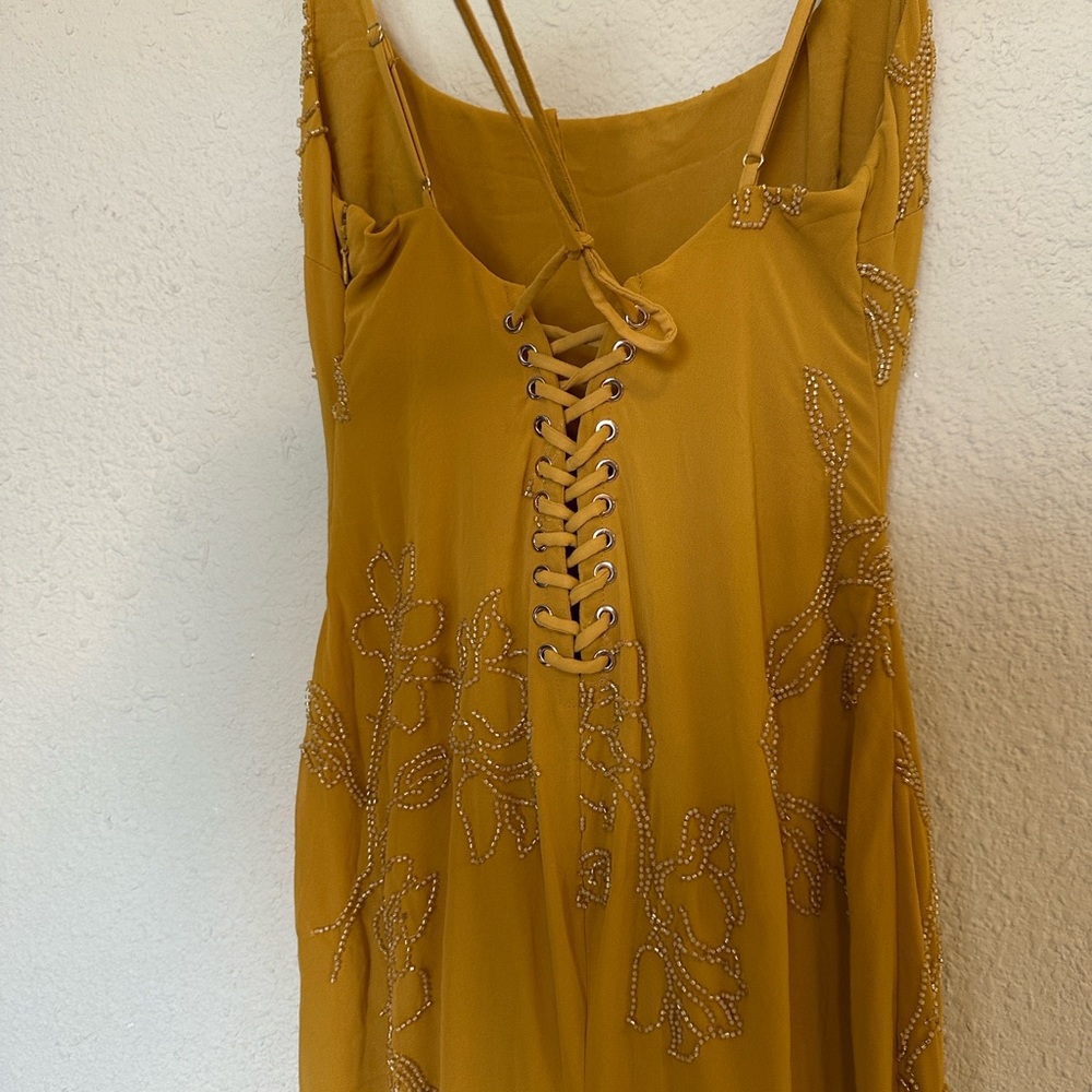 HOUSE OF CB Rosalia Gold Hand Beaded Maxi Dress Lace Up Corset Gown XS NWOT - Picture 13 of 17